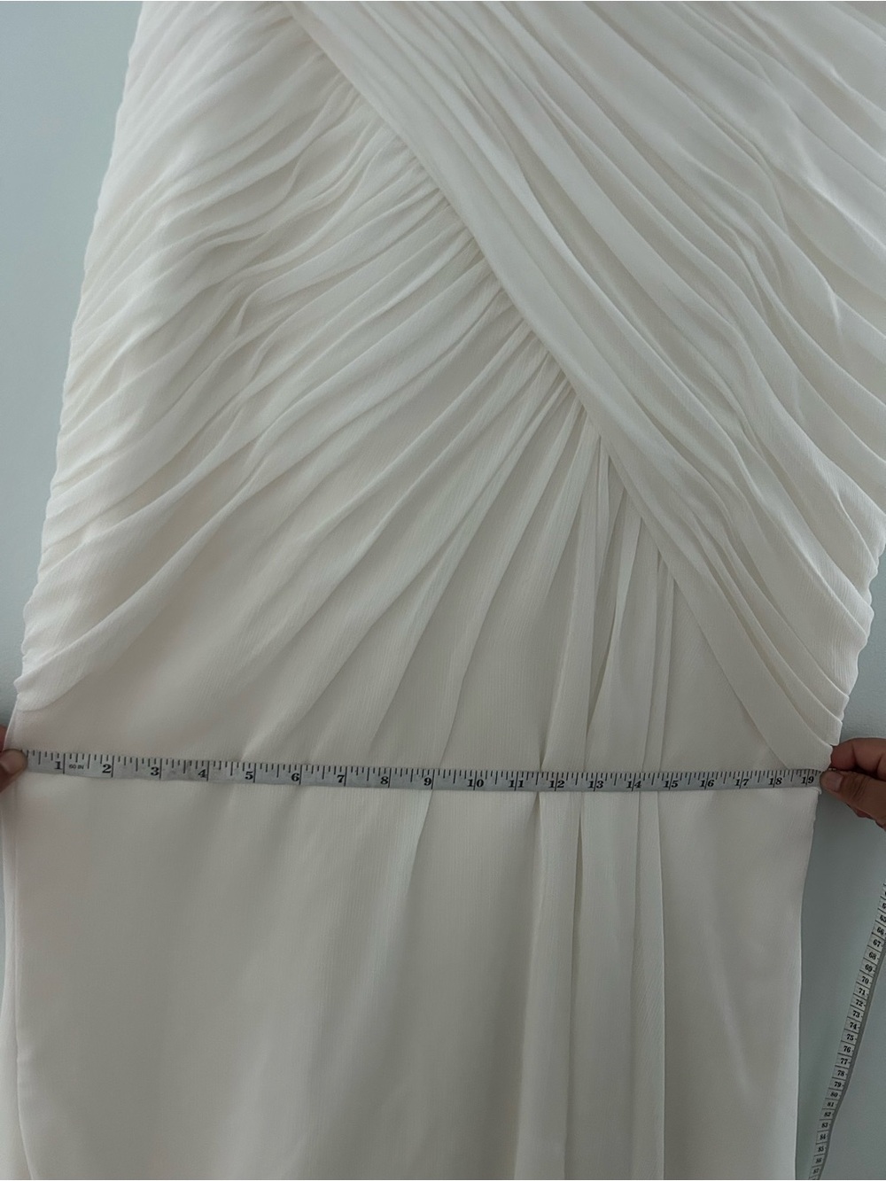 Pronovias Ivory Ruched Wedding Gown